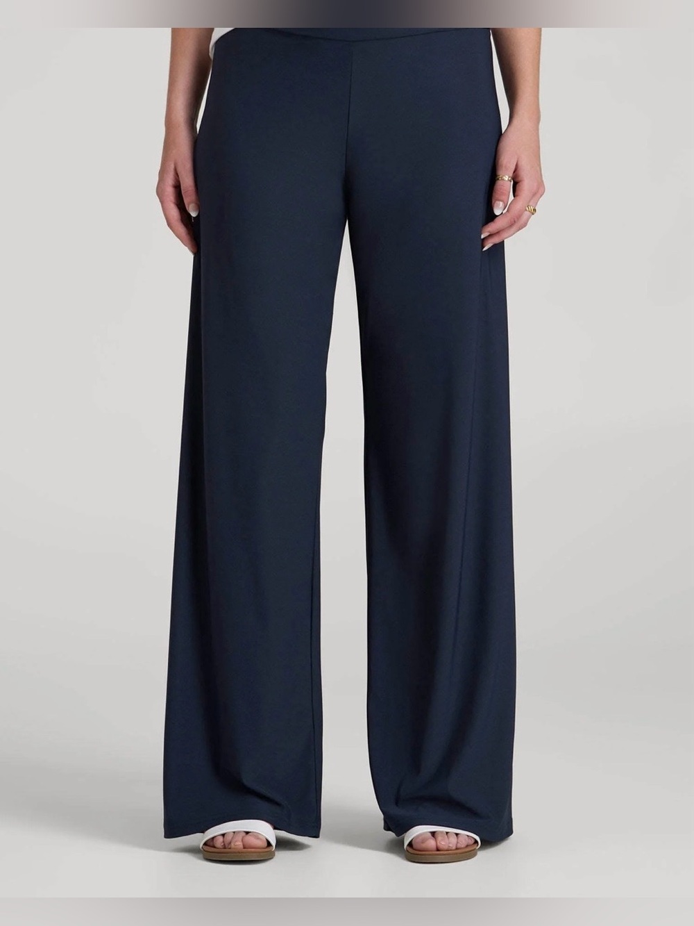 NWT American Tall Pull-On Breezy Wide-Leg Pants in Navy Size XL Tall (16-18) - Picture 2 of 8